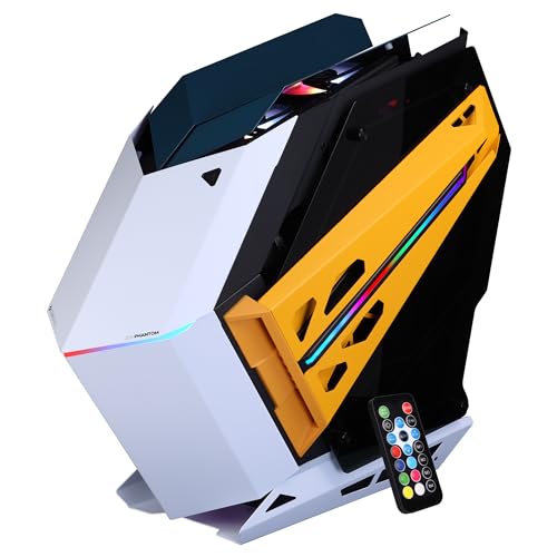 Image of ZEBRONICS Phantom Mid-Tower Premium Gaming Cabinet ATX /mATX /Mini ITX, 2X 120mm Top + 2X 120mm Rear Fan, ARGB Inner Glow,RGB LED Control, Dual Tempered Glass Side Panel, RGB LED Strip