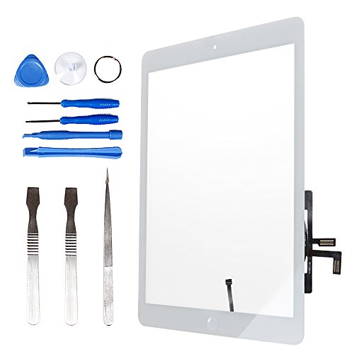 LL TRADER Pantalla para iPad Air 1 iPad 5 Blanco, Reemplazo de Táctil Screen Digitalizador de Frontal de Vidrio con botón de inicio y Herramintas