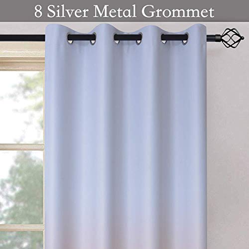 Image of SimpleHome Ombre Gradient Coral White to Gray Curtains for Bedroom,52Wx84L | Room Darkening Curtains,Light Blocking Thermal Insulated Grommet Window Curtains for Living Room,2 Panels,84 Inches Length