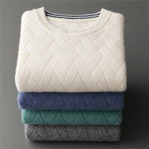Autumn and Winter Wool Sweater Men's Round Neck Jacquard Cashmere Sweater Thick Long-Sleeved Cashmere Sweater4