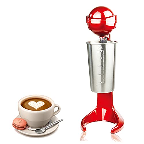 Red Round Head Milkshake Machine Stainless Steel Mixing Cup Drink Mixer 110V 60Hz Ice Cream Maker 100W Milkshake Juicers for Milk Suitable in Commercial or Family