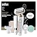Braun Silk·épil 9 Flex SkinSpa, All-in-One Set, Epilator with 360° Flexible Head for Easy Hair Removal, Wet & Dry, Lasting Smooth Skin, Includes Body Trimmer, 9-481 3D, Gold