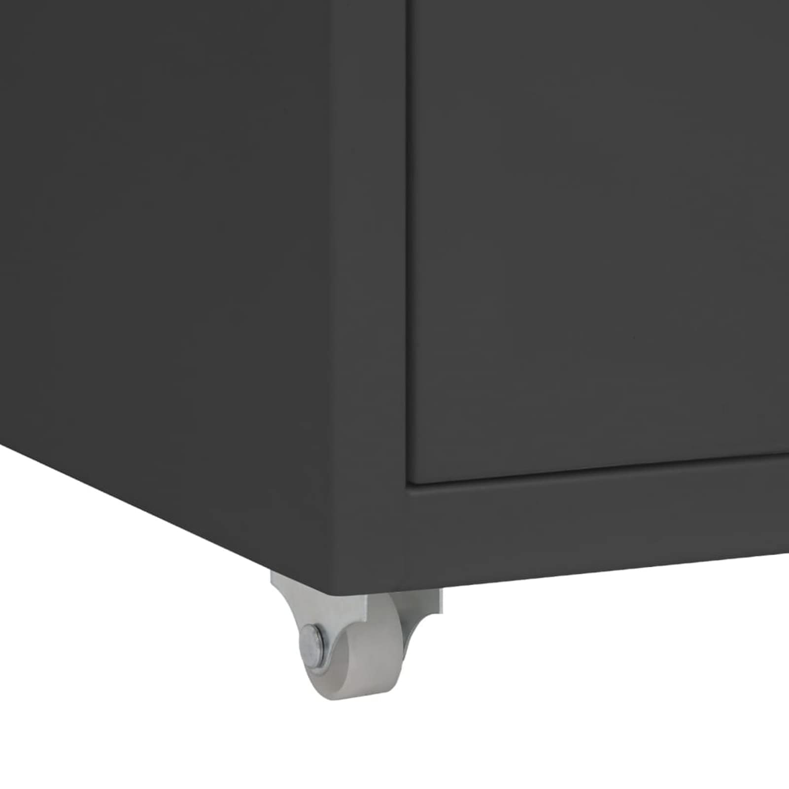Schedario Mobile Antracite 28x41x69 cm in Metallo,Cassettiera,Mobiletto da Ufficio con Serratura,Regolabile per Cartelle Sospese,Superficie Testurizzata,per Ufficio,Studio