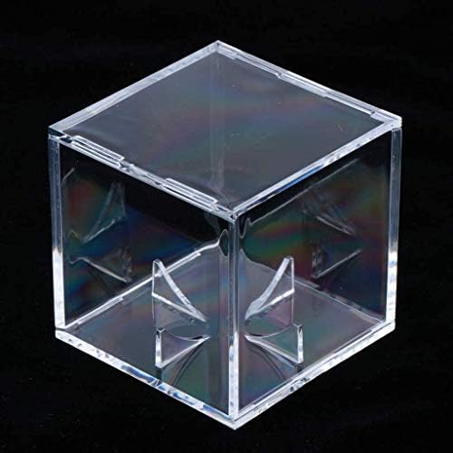 POFET Square Baseball Display Case Transparent Show Box With Stand Bracket Base
