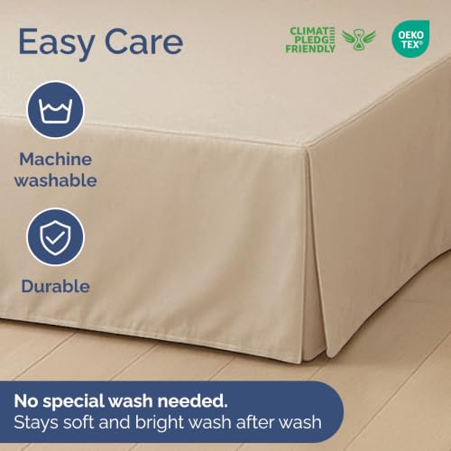 Pleated Bed Skirt Twin Size - 3 Sided Pleated Bed Skirt - 15 Inch, Cream by CGK Unlimited - Used condition - Image 6
