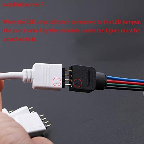CESFONJER 1 do 5 LED rozdzielacz kabel rozdzielający LED, 4-pinowy rozdzielacz, do 4-pinowych taśm LED SMD 5050 3528 2835 złącze taśm LED, akcesoria LED (2 sztuki/opakowanie)