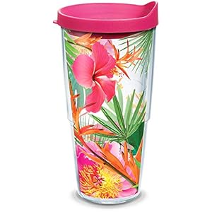 Tervis Tropical Hibiscus Photo Made in USA Double Walled Insulated Tumbler Travel Cup Keeps Drinks Cold & Hot, 24oz, Clear