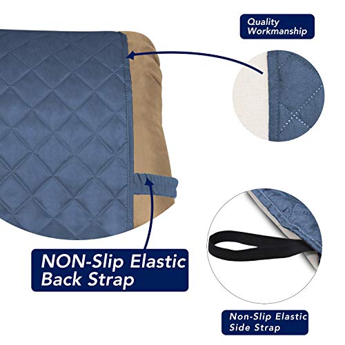 Purefit Reversible Quilted Recliner Sofa Cover, Water Resistant Slipcover Furniture Protector, Washable Couch Cover With Elastic Straps For Kids, Dogs, Pets (Recliner, Dark Blue/Light Blue) #TOP2