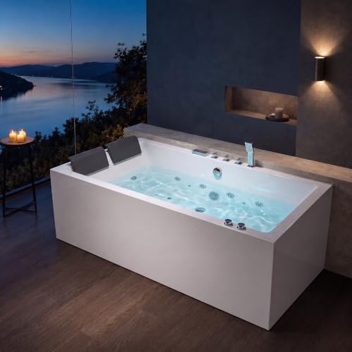 MEDUNJESS 71" 2-Person Whirlpool Tub