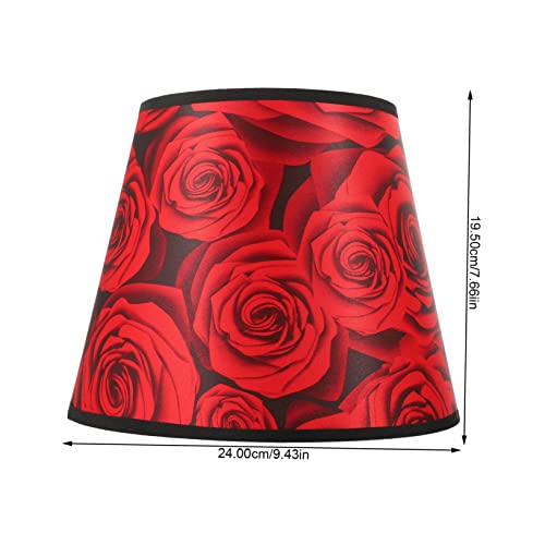 Uonlytech Light Covers Red Rose Lampshade Lamp Shades For Table Lamps Lamp Shades For Floor Lamps E27 Shell Desk Lamp Red Fabric Floor Lamp Shade #TOP3