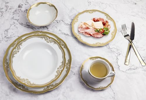 Lorren-Home-Trends-Catherine-24-Piece-Porcelain-Dinnerware-Set-Gold