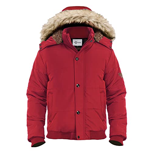 Heihuohua Men's Winter Thicken Coat Warm Puffer Jacket with Removable Hood