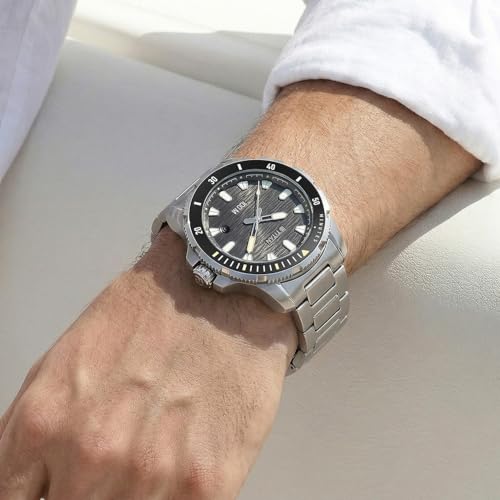 Image of Titan Zero Hour Diver's 100m Analog with Black Dial Silver Stainless Steel Strap Watch for Men - 10067KM01