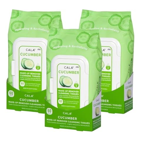 CALA Makeup Remover Cleansing Tissues Cucumber 180 Sheets (3 Pack) Cover