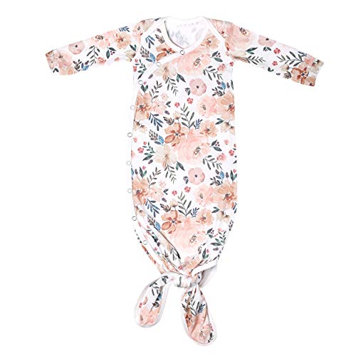 Copper Pearl Baby Gown - Knotted Newborn Sleepers for Baby Boy and Girl, Soft Stretchy Long Sleeve...