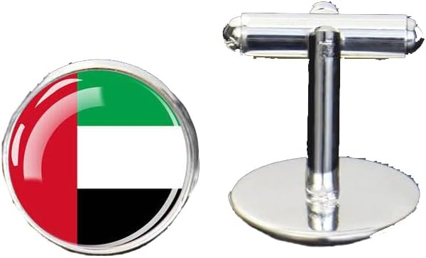 1 Pair Flag Cufflinks for Men UAE Flag Cufflinks Airplane Cufflinks Birthday Anniversary Wedding Jewelry Business Gift with Jewelry Box One Size Fits All Glass Not A