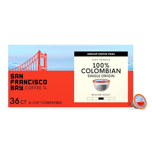 SF Bay Coffee Colombian Supremo 36 Ct Medium Roast Compostable Coffee Pods, K Cup Compatible including Keurig 2.0 (Packaging May Vary)