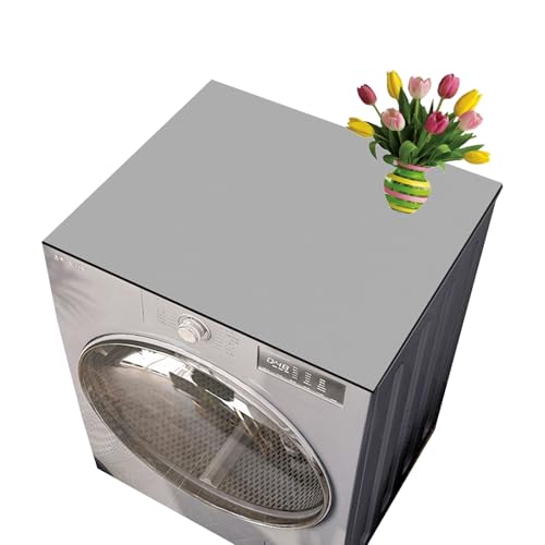 Cubierta Superior para Lavadora, Funda Lavadora de Tambor, Protector Superior Lavadora, Alfombrilla Antideslizante para Lavadora, Protege Tu Lavadora y Secadora del Polvo, Gris, 60 x 60cm