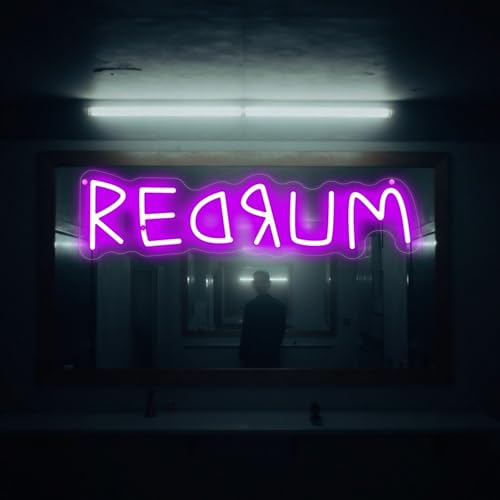 Redrum Neon Sign Funk Spooky Wall Decor Gothic Game Room-Purple-16.5"x4.3" by Mingxigo - Used condition - Image 3