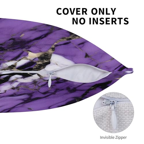Housse de coussin violette marbrée 61x61 cm lot de 2 pour canapé