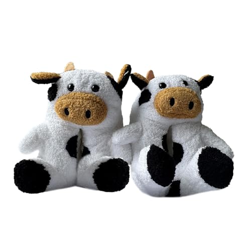 Chaussons vache 3D en peluche A2Z pour femme et enfant avec semelle antidérapante