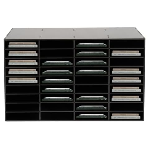 DUIBAII 36 Compartments Literature Organizer, Desktop File Holder Office Mailbox, Board Storage Shelve For Home Office And Classroom Cover