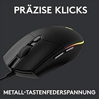 Logitech G203 Gaming-Maus mit anpassbarer LIGHTSYNC RGB-Beleuchtung, Geringes Gewicht - Schwarz + Norton 360 Gamers 2026 für 3 Geräte – Ansicht 9