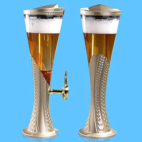 KINHA Dispensador de bebidas Coluna de cerveja com resfriamento de gelo, dispensador de bebidas de 3