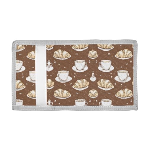 ALAZA Kids Wallets for Boys Girls Toddler Trifold Wallet Children Small Croissants Coffee Cups with Zipper Coin Pocket2