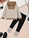 TALLWH 5t Girls Clothes 2 Piece Clothing Sets Long Sleeve Striped Pullover Hoodie Sweatshirt and Leggings Girls Clothes Size 6 Fashion Fall Winter Girl Outfits