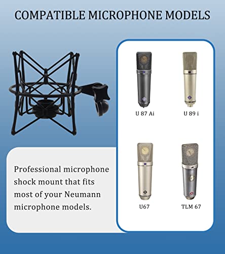 Suuntok Microphone Shock Mount Anti-Vibration Mic Holder Spider Recording Mic Shockmount Stand Compatible With Neumann U87 Ai, U89 I And Tlm 67 (Black) #TOP2