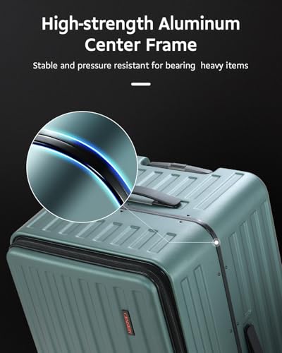 16 Inch Expandable Luggage and 29 Inch Aluminum Frame Luggage with Spinner Wheels, Luggage Sets 2 Pieces, ABS+PC Hard Shell Suitcase with Front Opening, TSA Lock(16/29)4