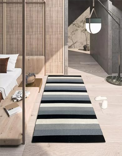 Image of 2x5 ft Cotton Rug Runner - Washable & Lightweight Carpet for Entryways, Bedrooms & Outdoor Corners