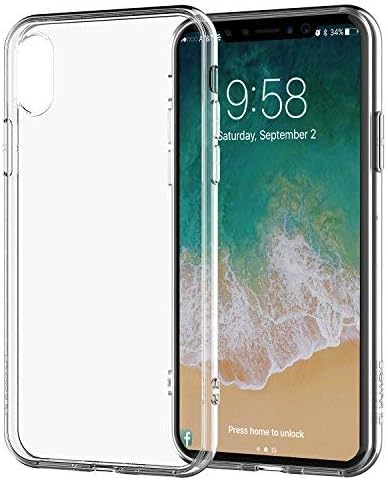 Shamo's iPhone X Case Clear Shock Absorption TPU Rubber Gel Silicone Transparent with Smudge-Free Technology (Clear)