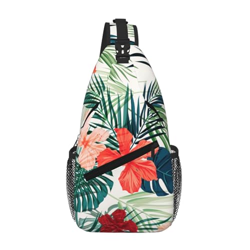 Sac à bandoulière fleurs d'hibiscus pour vos voyages et randonnées d'été