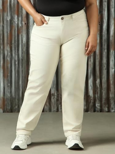 Image of High Star Women Washed Cotton Mom Fit High- Rise Jeans 49