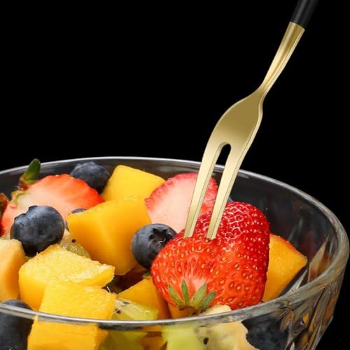 Fourchettes à dessert café fruits couverts avec support de base de cygne - 7