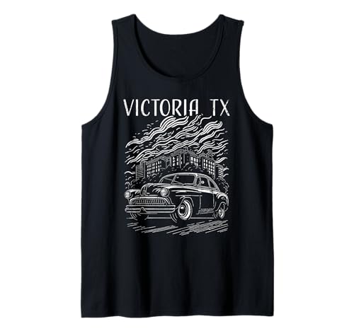 Victoria Texas USA classico stile anni '40 o '50 stile auto art con uno stile industriale, retrò, vintage, artistico. Bel dettaglio e linee fluide. Design fantastico per gli appassionati di automobili, chiunque ami Victoria, auto d'epoca, auto d'epoca e design di auto d'epoca.