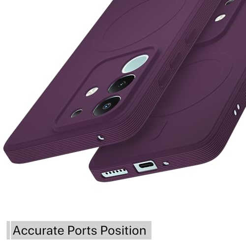 Image of Pikkme Back Cover for Vivo T4x 5G / iQoo Z10x 5G / Vivo Y31 Pro 5G Soft Matte Silicone Mag-Safe Design (Mag-Safe Not Support) Camera Protection | Slim Fit Bumper Cover (Purple)