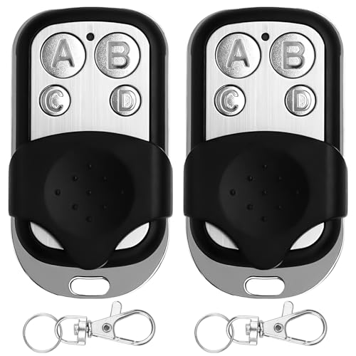 2 Piezas Mando Garaje Universal 433Mhz, Mando a Distancia Puerta Garaje Codigo Fijo, Duplicador Mando Garaje con 4 Canales,...
