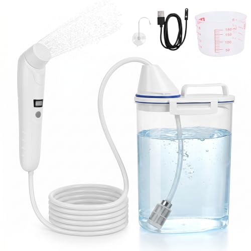 Rinsemate Portable Bidet Electric 2L Rechargeable Handheld Travel Bidet Sprayer with Water Tank Portable Shower for Bathroom Outdoor Camping Personal Hygiene Cleaning for Postpartum Feminine Care