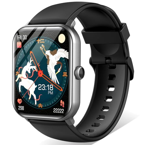 スマートウォッチ 【2024年進化モデル 通話機能付き】Bluetooth5.3 スマートウォッチ 活動量計 歩数計 腕時計 着信/メッセージ通知 音楽再生 200+文字盤切替 長持ちバッテリー iPhone対応 アンドロイド対応(ブラック)