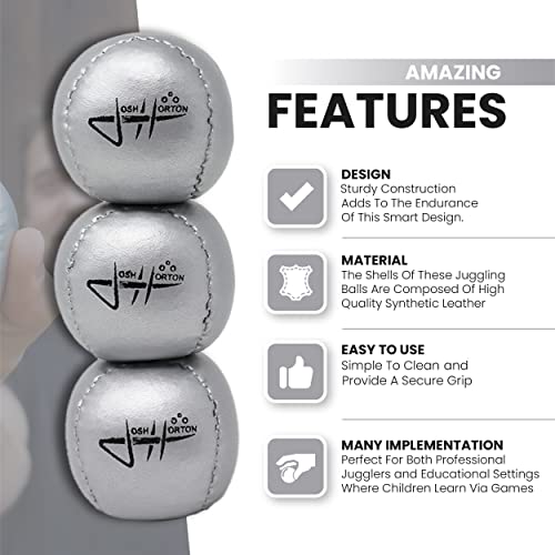 Zeekio Josh Horton Beginner Juggling Balls - Synthetic Leather - Set Of 3 #TOP1