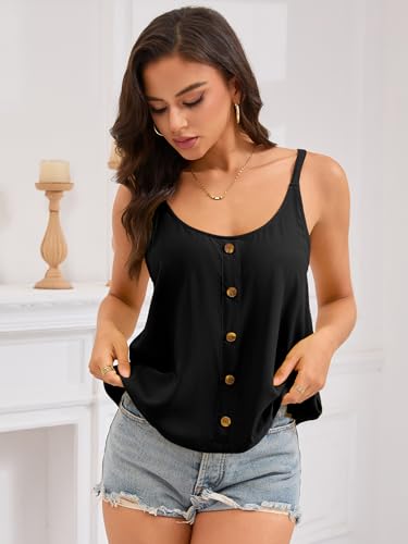 Women's Loose Flowy Camisole Top Summer Spaghetti Strap Tank Shirt Blouse for Casual Vacation Outdoor3