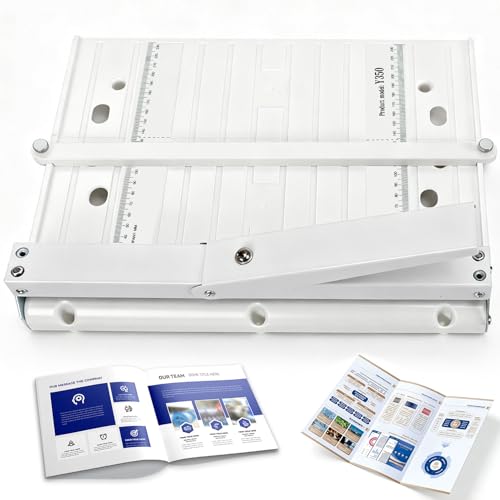 Manual Paper Creaser 13.78 Creasing Machine with Extended Positioning Block Foldable Paper Folding Machine for 300gsm Cardstock Book Covers Invitations & Brochures Professional Scorer with Scale