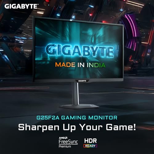 Image of GIGABYTE G25F2A 24.5-Inch FHD IPS Gaming Monitor, 240Hz, 1ms, AMD FreeSync Premium, HDR Ready, Ergonomic Stand, Eye-Safe Gaming Display