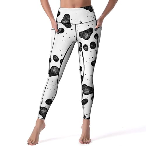 Leggings pour Fitness Gym Jogging Patte Noire Pantalon de Sport Femme S