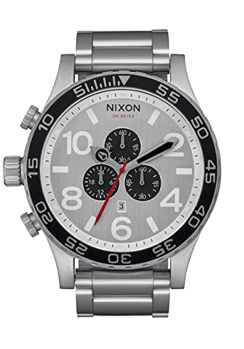 NIXON 51-30 Chrono A083 - All Silver/Black - 300m Water Resistant Men's Analog Fashion Watch (51mm Watch Face, 25mm Stainless Steel Band)