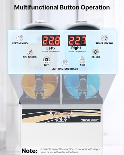 Image of VEVOR Commercial Slushie Machine 12Lx2 Double Tank Margarita Drink 96 Cups | For Party Restaurants Cafe Bars, Smoothie Frozen Drink Maker with Automatic Cleaning & Independent Control, Stainless Steel