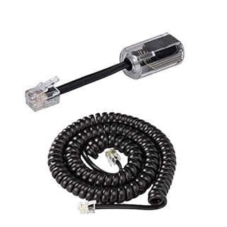 KINXIYU Telephone Cord Detangler and 360 Swivel Anti-Tangle Cord - 7.5Ft Uncoiled, 1.5Ft Coiled Landline Handset Cable